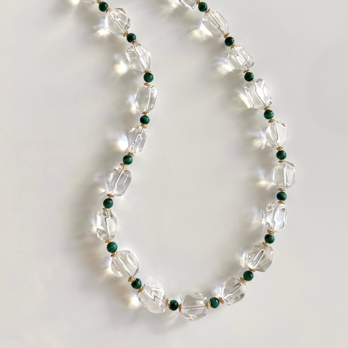 Aurea Quartz Bead Necklace Green