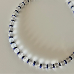 Clear quartz and lapis lazul necklace