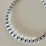 Clear quartz and lapis lazul necklace