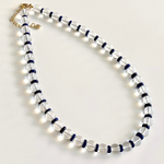 Clear quartz and lapis lazul necklace_detail