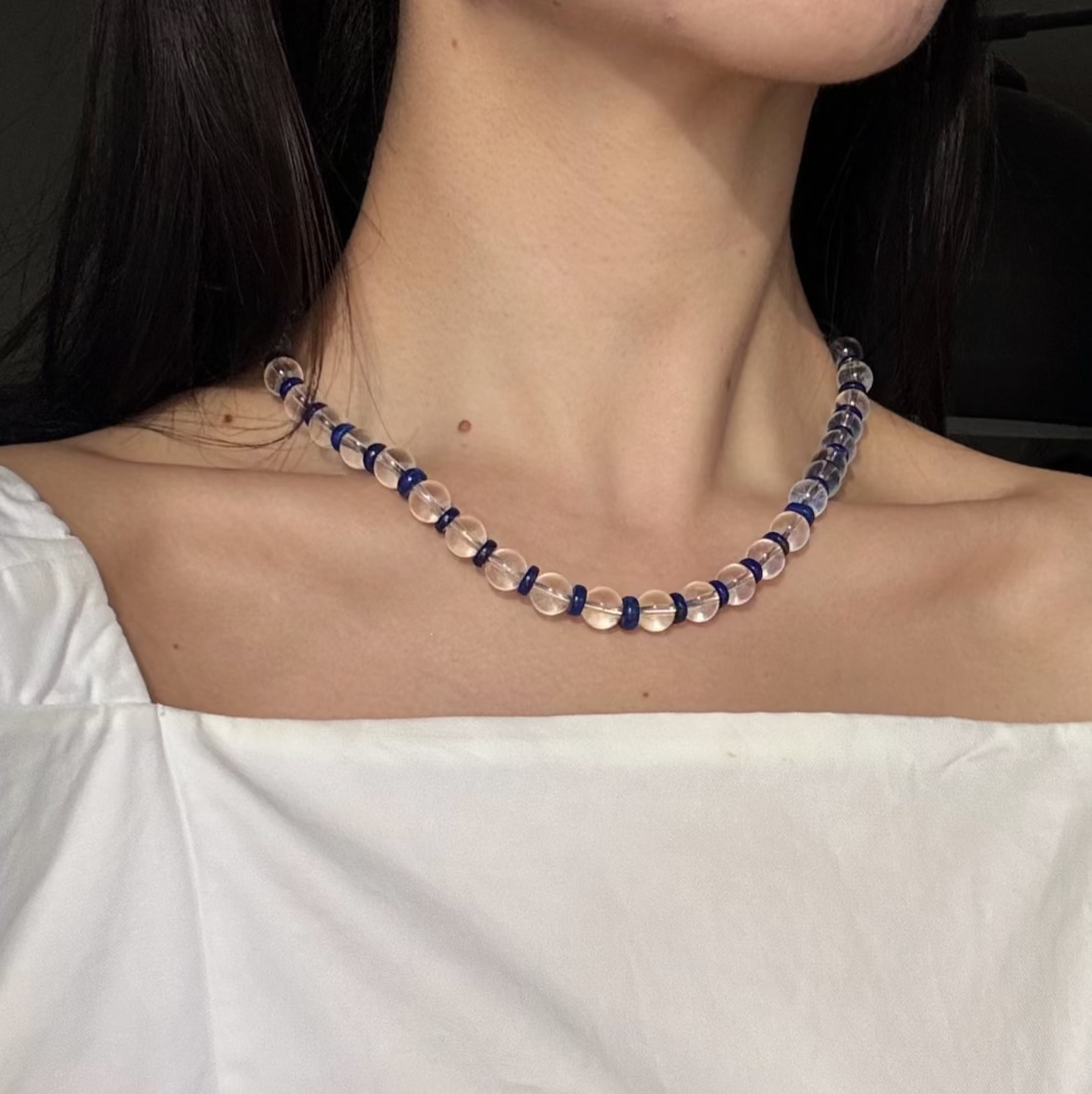 Clear_quartz_lapis_lazul_necklace_onfigure