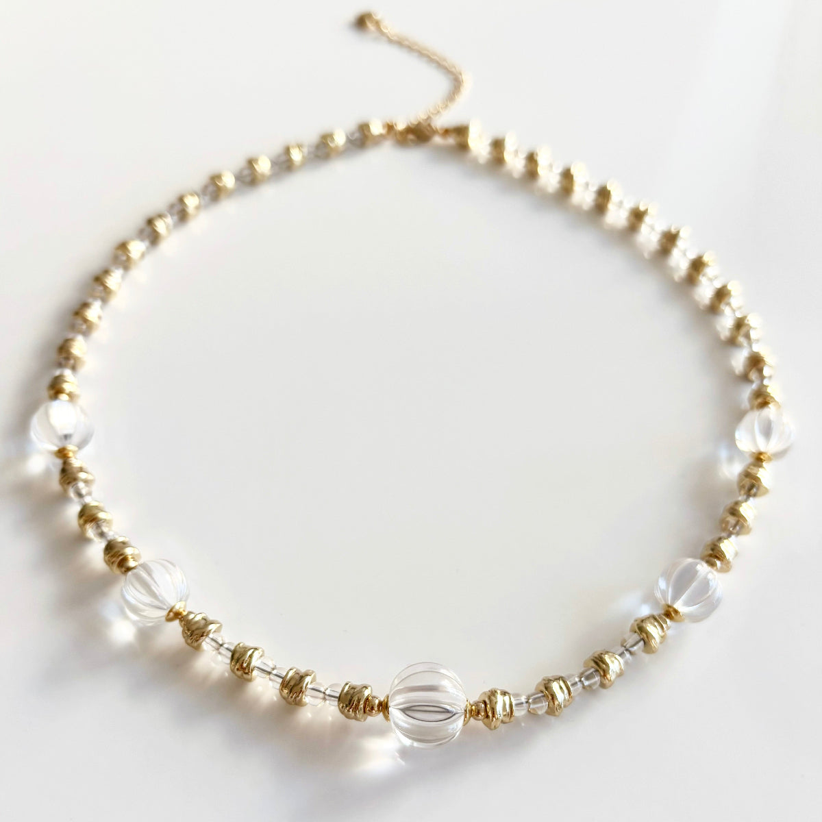 Crystal Necklace with Gold Accents