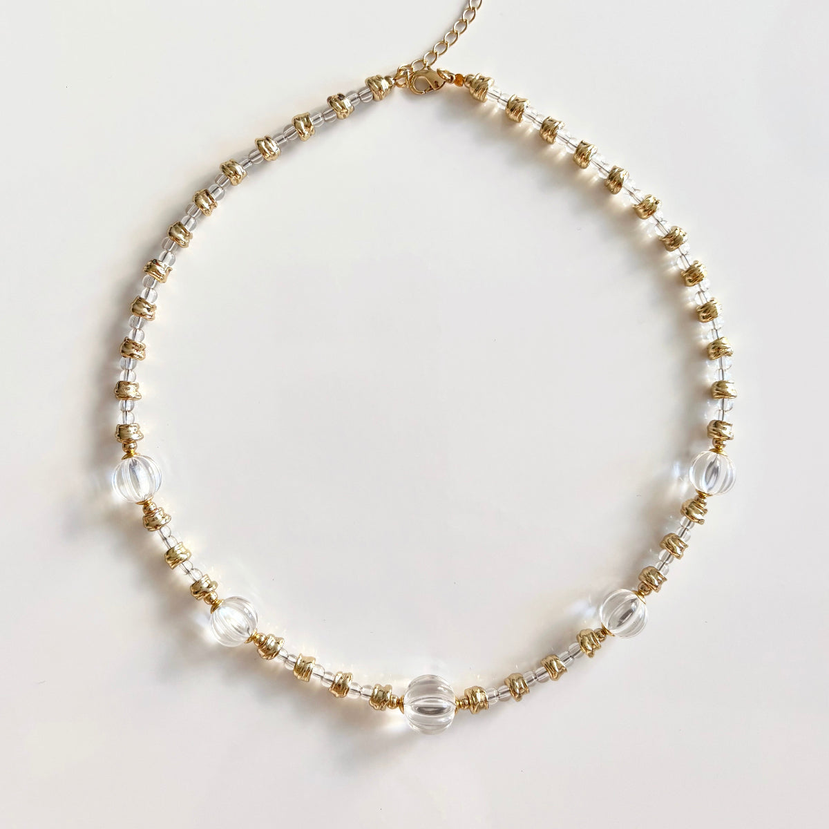 Crystal Necklace with Gold Accents