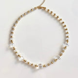 Crystal Necklace with Gold Accents
