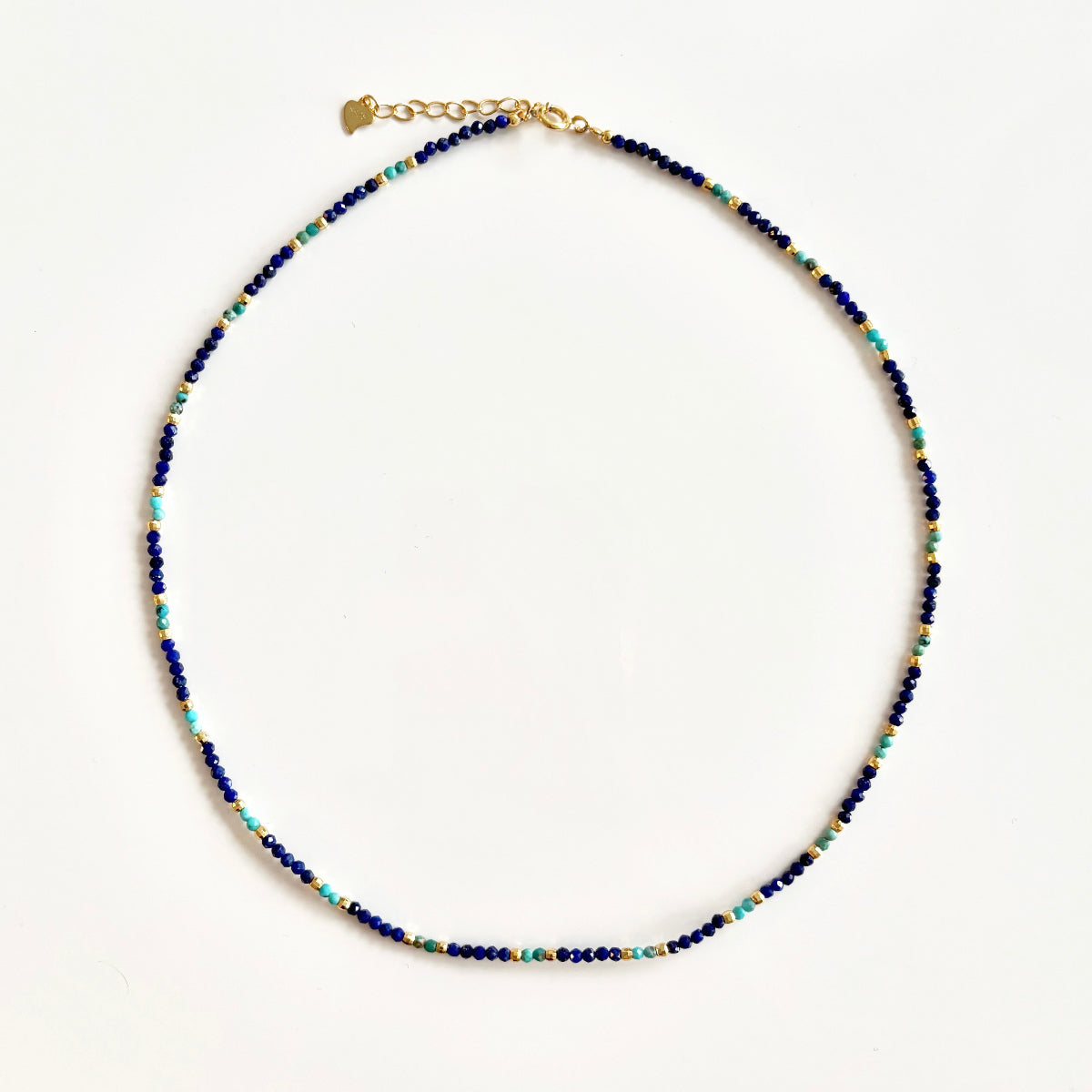 Dainty Lapis Lazuli and Turquoise Beaded Necklace