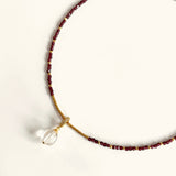 Garnet Beaded Quartz Pendant-detail