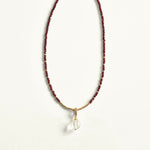 Garnet Beaded Quartz Pendant-detail