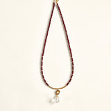 Garnet Beaded Quartz Pendant-separate