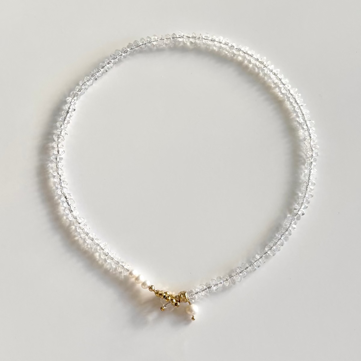 Lia Clear Quartz Pearl Necklace