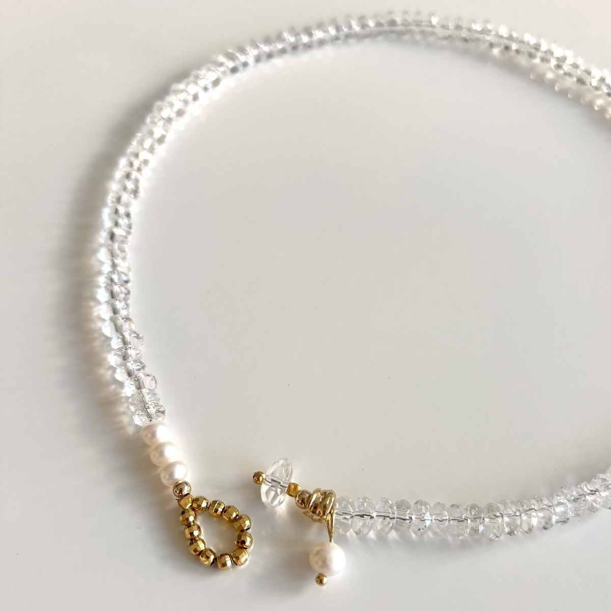 Lia Clear Quartz Pearl Necklace