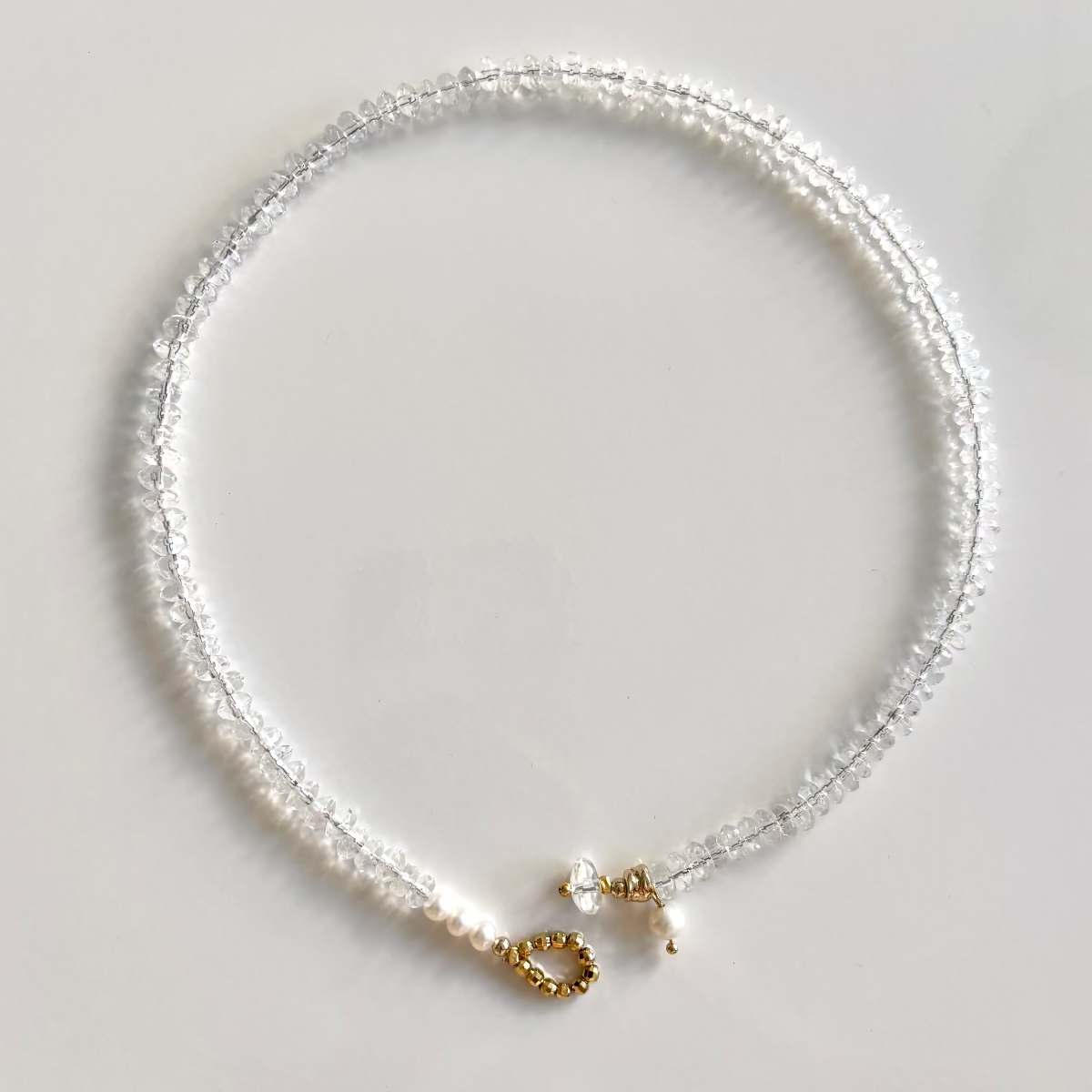 Lia Clear Quartz Pearl Necklace