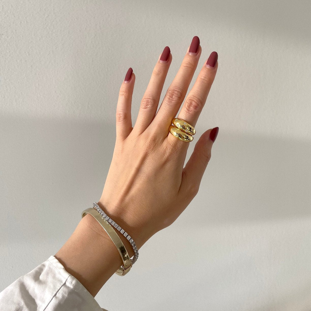 Pavé Star Dome Ring, dome ring, star dome ring, bold star ring