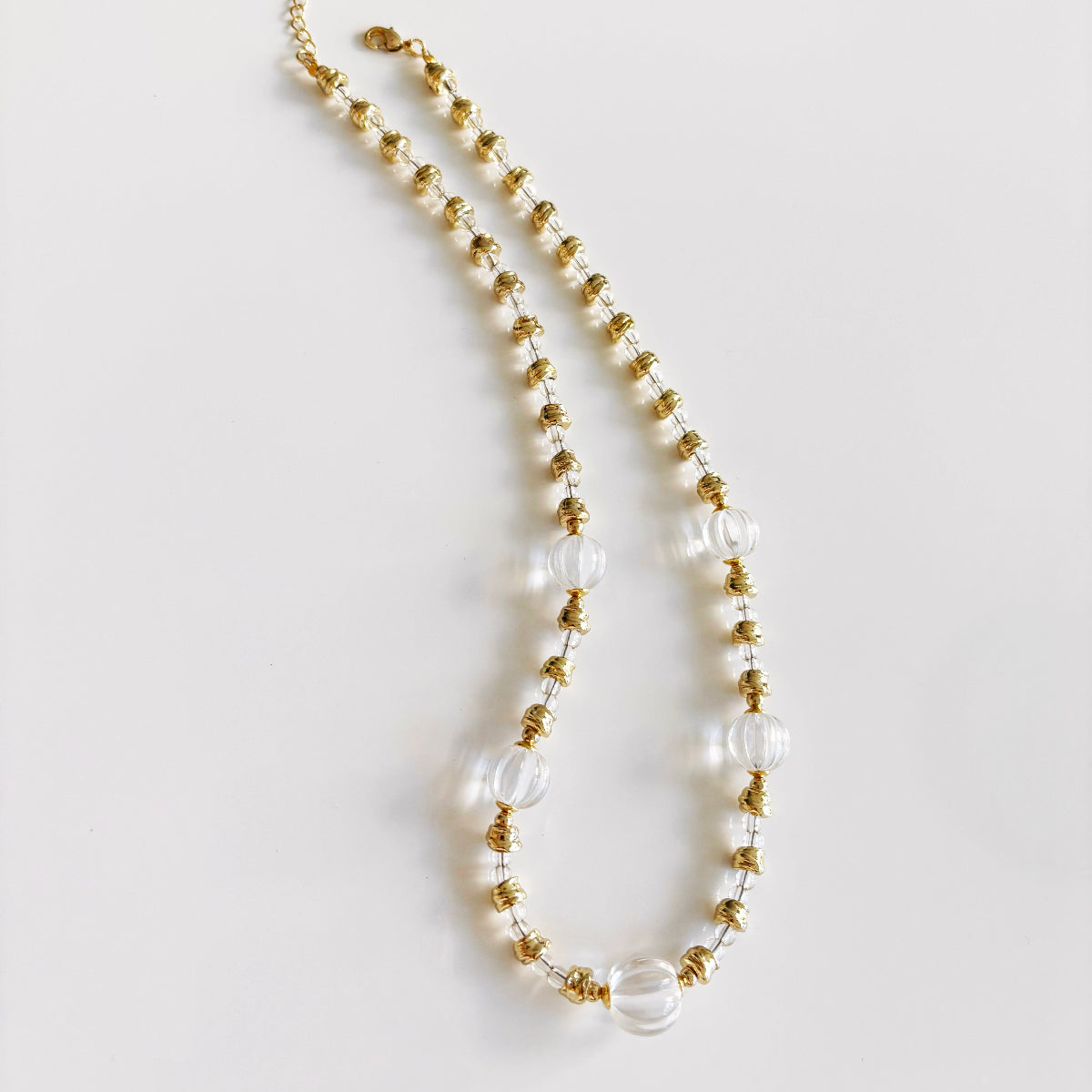 Sloane Crystal Quartz Necklace with Gold Accents