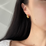 Textured Twist Hoops, textured hoops, gold twist hoops