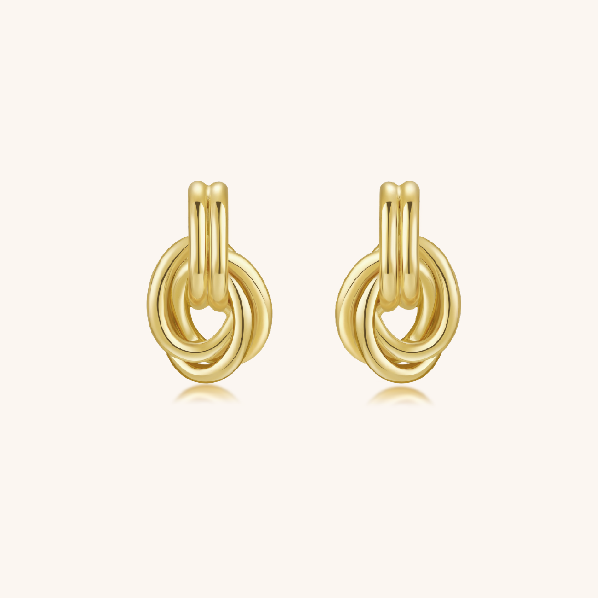 knot earring, gold knot earring, knot detail earring, mini knot earring