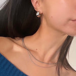 silver dome earrings, white gold geometric hoops, white gold earrings, white gold hoops, white gold dome earrings, white gold geometric hoops, silver earrings, silver gold hoops, 18k gold dome earrings, 18k gold silver hoops