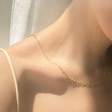 18k-vermeil-gold-mini-paperclip-chain-necklace, paperclip chain, dainty gold chain, mini gold paperclip chain