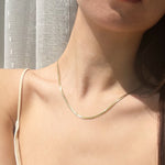 18k-vermeil-yellow-white-gold-curb-chain, 18k vermeil curb chain, flat curb chain, bold flat chain, white gold curb chain, yellow gold curb chain