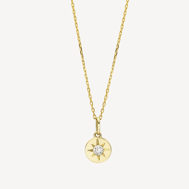 18k Solo Star Necklace, Gold Solo Star Necklace, Solo Star Diamond Necklace, Solo Star Necklace, Solo Star Vermeil Necklace
