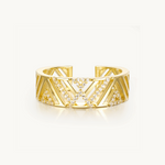 18k geometric ring, bold gemotric ring, gold geometric ring