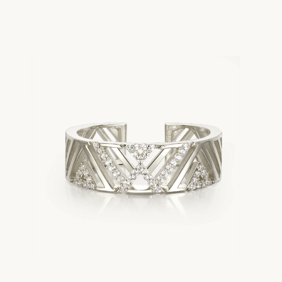 18k geometric ring, bold gemotric ring, gold geometric ring