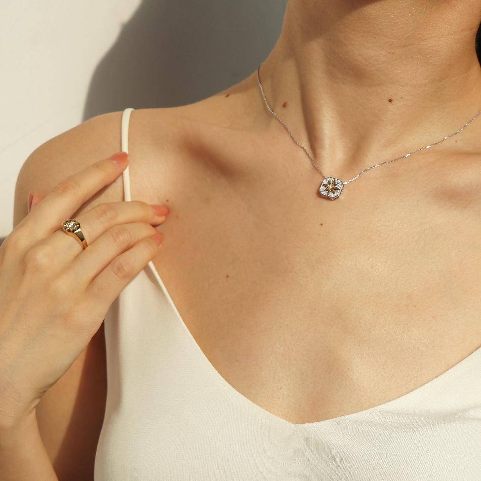 3 way wear necklace, diamond star neclace, gold star necklace