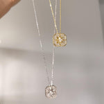 3 way wear necklace, diamond star neclace, gold star necklace