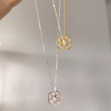 3 way wear necklace, diamond star neclace, gold star necklace