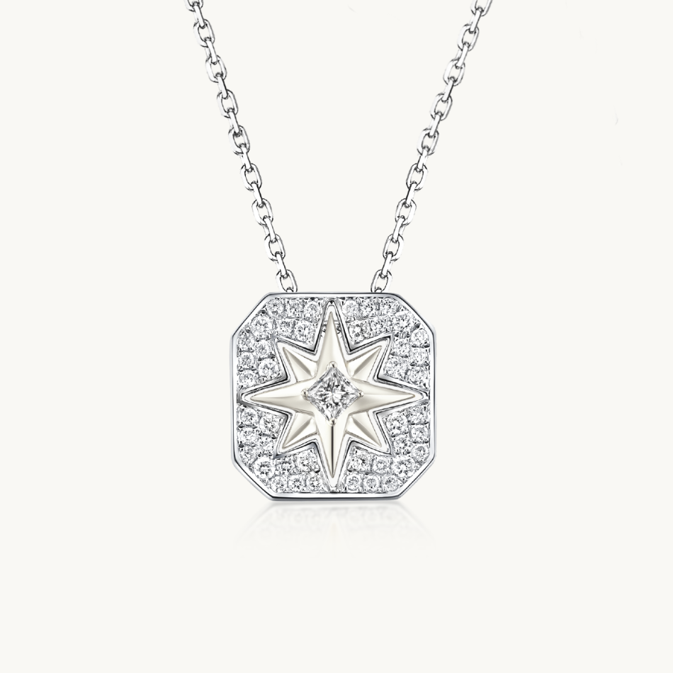 3 way wear necklace, diamond star neclace, gold star necklace