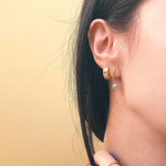 18k Star Band Earrings, gold Star Band Diamond Earrings, Star Band Diamond Earrings, Star Band Earrings, Star Band Vermeil Earrings