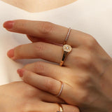 star signet ring, 18k gold star signet ring, gold star signet ring, 18k star signet diamond bangle