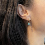 Aquamarine Drop Earring, gold Aquamarine Drop Earring, 18k Aquamarine Drop Earring
