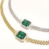 curb chain emerald, fine jewelry, gold emerald curb chain, emerald chain design, statement emerald chain gold, emerald chain aesthetic, gold chain aesthetic, emerald chain gold, statement chain layered, gold emerald chain gold minimalist jewelry. white gold emerald chain, holiday gift, gifts for her
