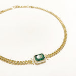 curb chain emerald, fine jewelry, gold emerald curb chain, emerald chain design, statement emerald chain gold, emerald chain aesthetic, gold chain aesthetic, emerald chain gold, statement chain layered, gold emerald chain gold minimalist jewelry. white gold emerald chain, holiday gift, gifts for her