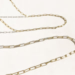 18k-vermeil-gold-mini-paperclip-chain-necklace, paperclip chain, dainty gold chain, mini gold paperclip chain