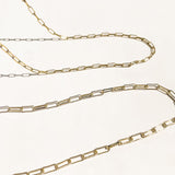 18k-vermeil-gold-mini-paperclip-chain-necklace, paperclip chain, dainty gold chain, mini gold paperclip chain