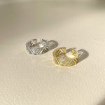 18k geometric ring, bold gemotric ring, gold geometric ring