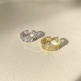18k geometric ring, bold gemotric ring, gold geometric ring