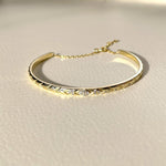 18k gold bangle, 18k pave bangle, Gold pave bangle, Pave bangle