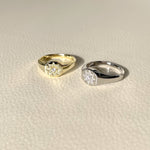 star signet ring, 18k gold star signet ring, gold star signet ring, 18k star signet diamond bangle