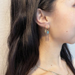 champagne earrings, hoop earrings, gem hoops, gem earrings, gold gem hoops, gold gem earrings, dainty gem hoops, yellow gem hoops, 18k gold gem hoops