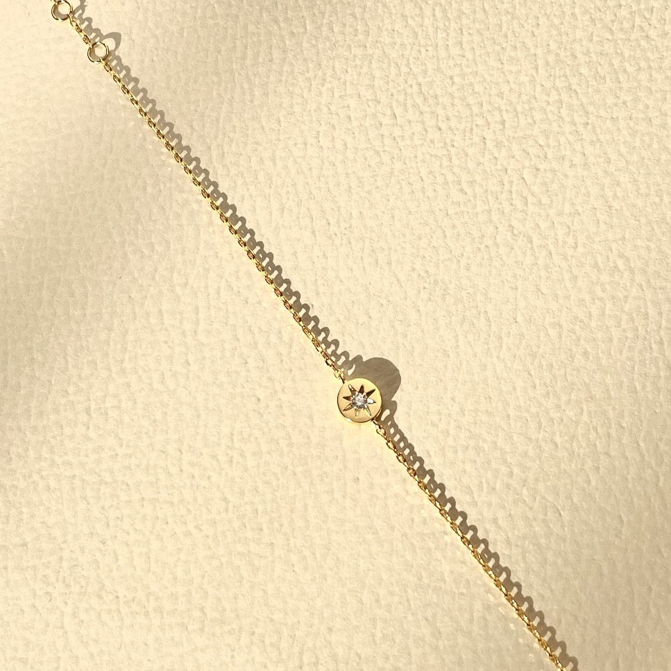 18k solo star bracelet, gold star diamond bracelet, Solo Star Bracelet, solo star diamond bracelet, star vermeil bracelet