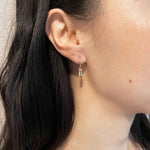champagne earrings, hoop earrings, gem hoops, gem earrings, gold gem hoops, gold gem earrings, dainty gem hoops, yellow gem hoops, 18k gold gem hoops