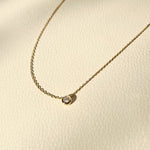 18k solitaire diamond necklace, 18k solitaire necklace, solitaire diamond gold necklace, solitaire gold necklace