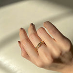 18k Double Linked Ring, double linked vermeil ring, Gold Linked Ring, Linked Ring, double link ring, 18k vermeil linked ring, two way wear linked ring, multi-wear linked ring, versatile linked ring