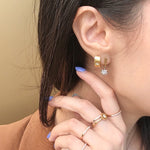 18k Star Band Earrings, gold Star Band Diamond Earrings, Star Band Diamond Earrings, Star Band Earrings, Star Band Vermeil Earrings