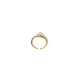 Signet ring, pearl signet ring, mother of pearl signet ring, open size pearl signet ring, white mother of pearl signet ring, vermeil signet ring, 18k vermeil pearl signet ring