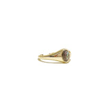 Signet ring, pearl signet ring, mother of pearl signet ring, open size pearl signet ring, white mother of pearl signet ring, vermeil signet ring, 18k vermeil pearl signet ring