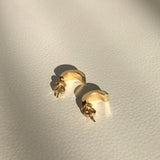 18k Star Band Earrings, gold Star Band Diamond Earrings, Star Band Diamond Earrings, Star Band Earrings, Star Band Vermeil Earrings