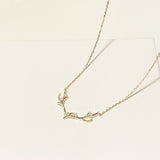 gold antlers necklace, holiday gift, holiday gift idea, antler motif jewelry, gold chain aesthetic, dainty christmas necklace, dainty necklace, dainty gold necklace, antlers necklace, Christmas necklace, Christmas jewelry, Christmas gift